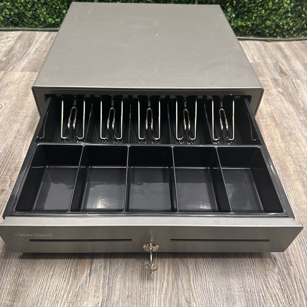 Heartland Secure Cash Register Drawer - Black and Gray